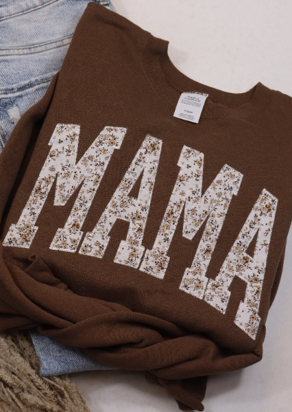 Brown Floral Mama Sweatshirt