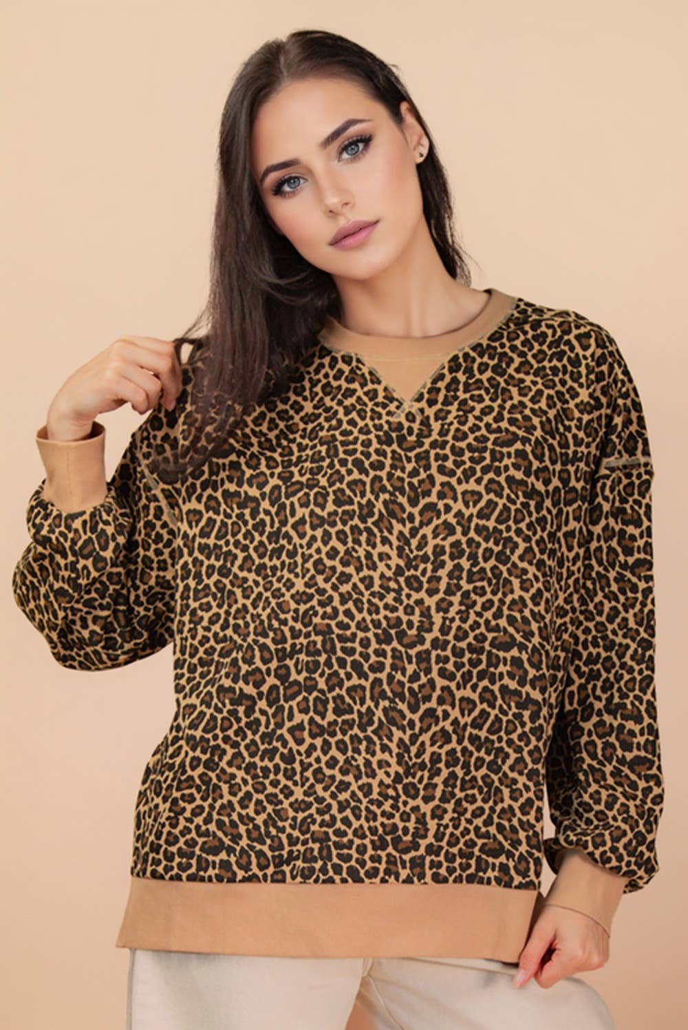 Leopard Printed Knit Top