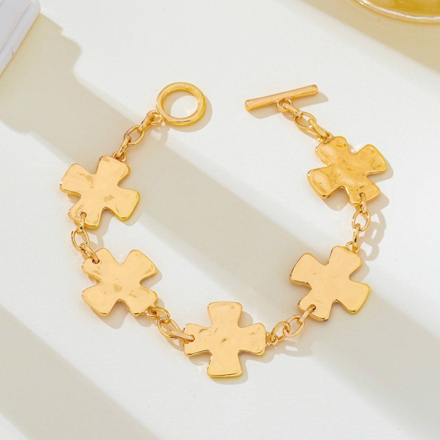 Textured Cross Link Bracelet