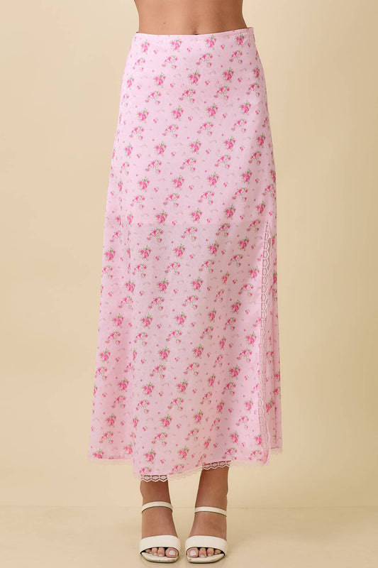 Delilah Floral Lace Midi Skirt