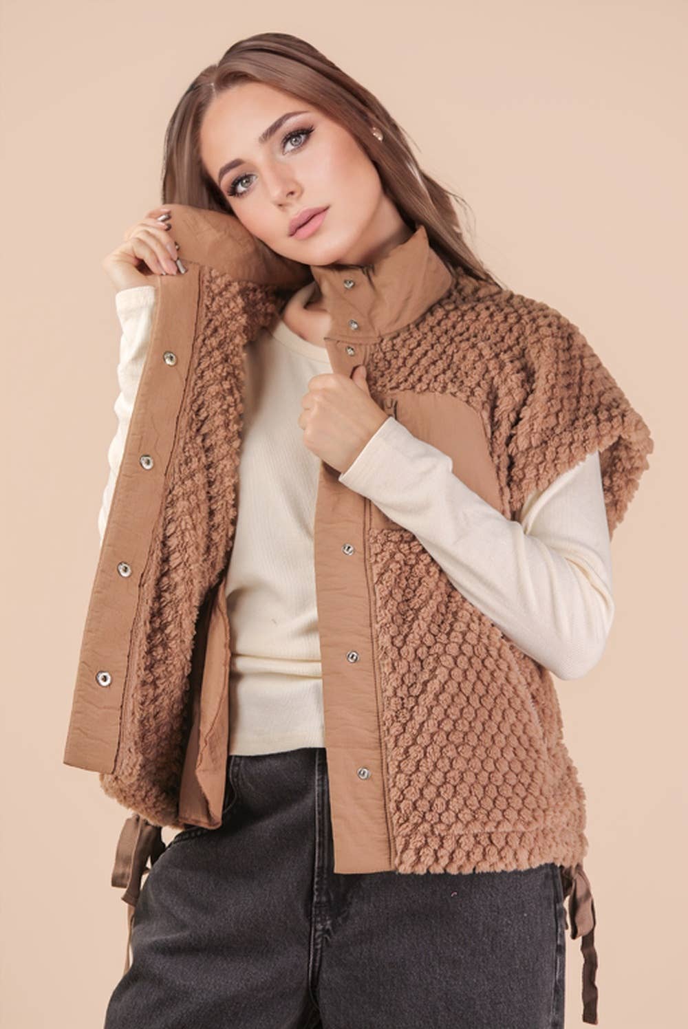 Mocha Textured Vest