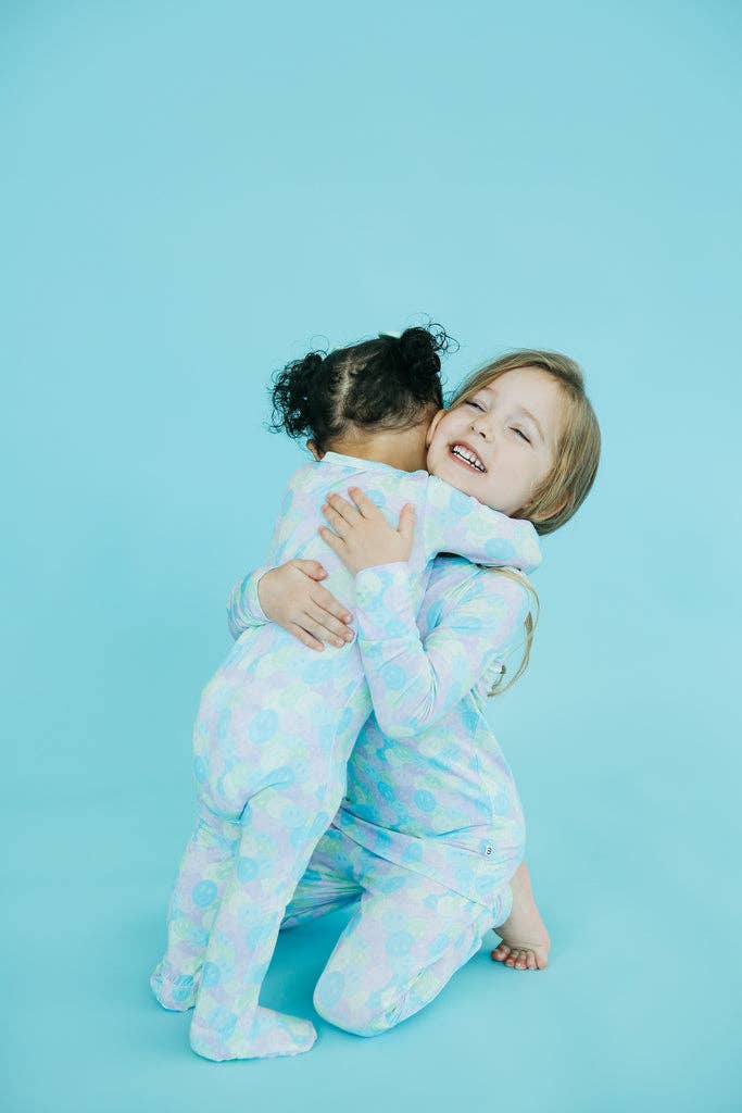Pastels & Smiley Bamboo Baby Pajamas
