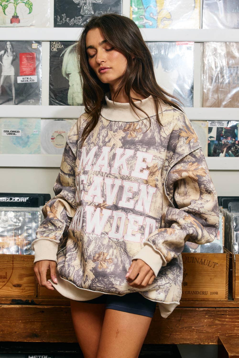 Make Heaven Crowded Mock-Neck Sweatshirt