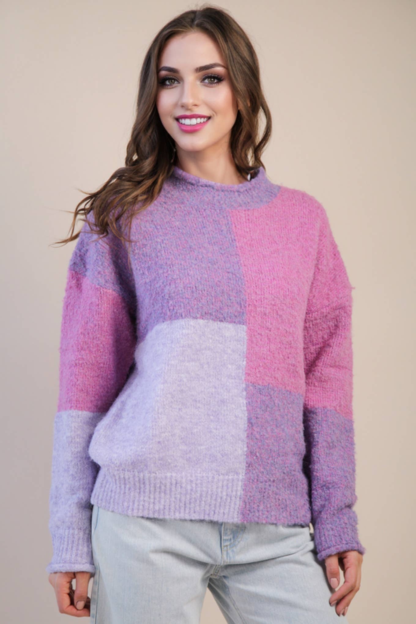 Polly Purple Cozy Knit Sweater