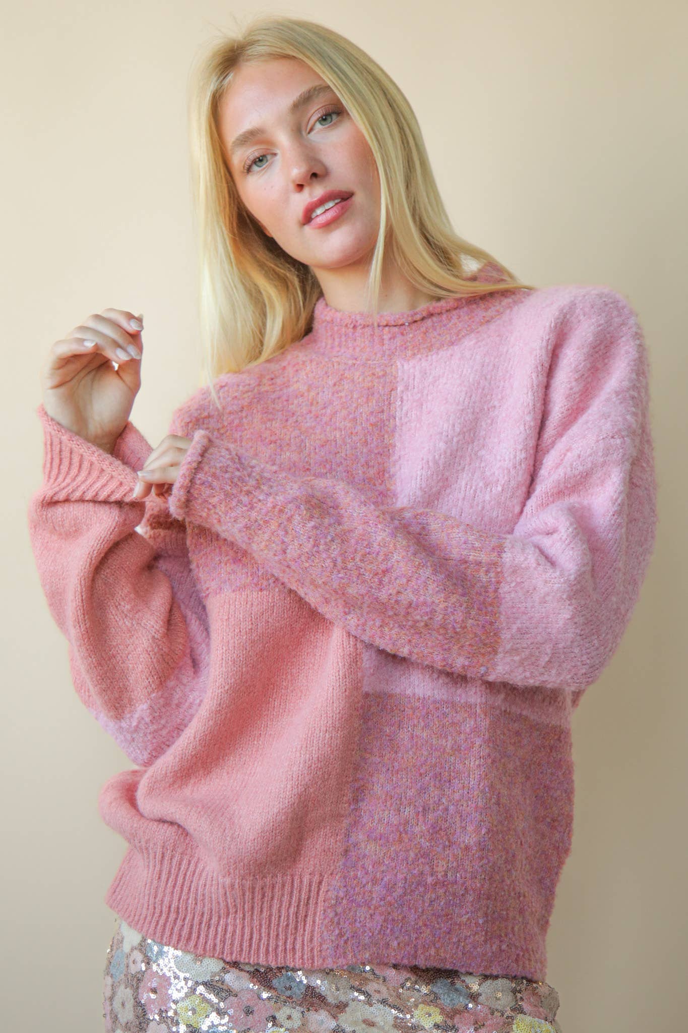 Polly Pink Cozy Knit Sweater