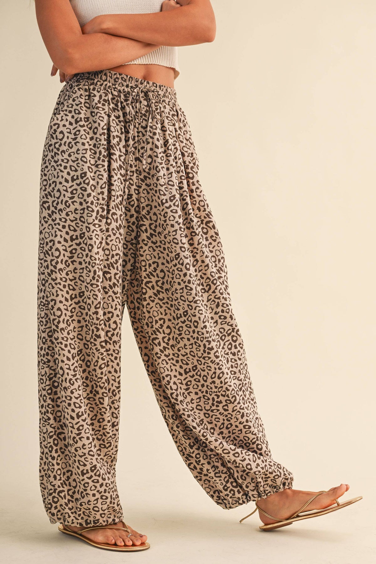 Leopard Gauze Balloon Pants