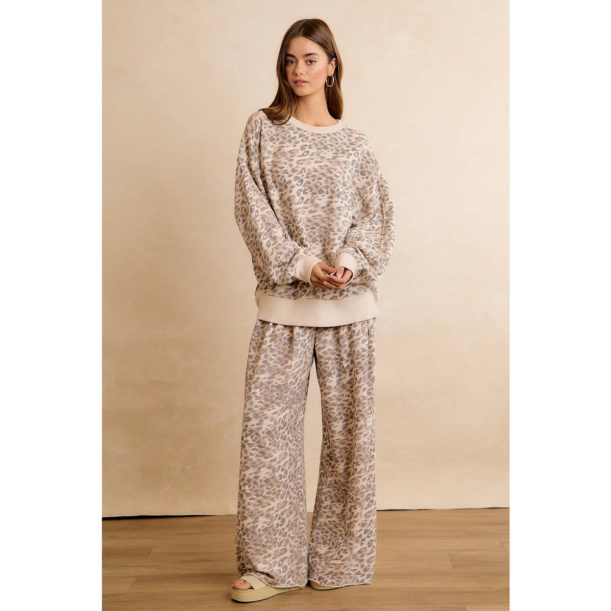 Leopard Print Wide Leg Pants