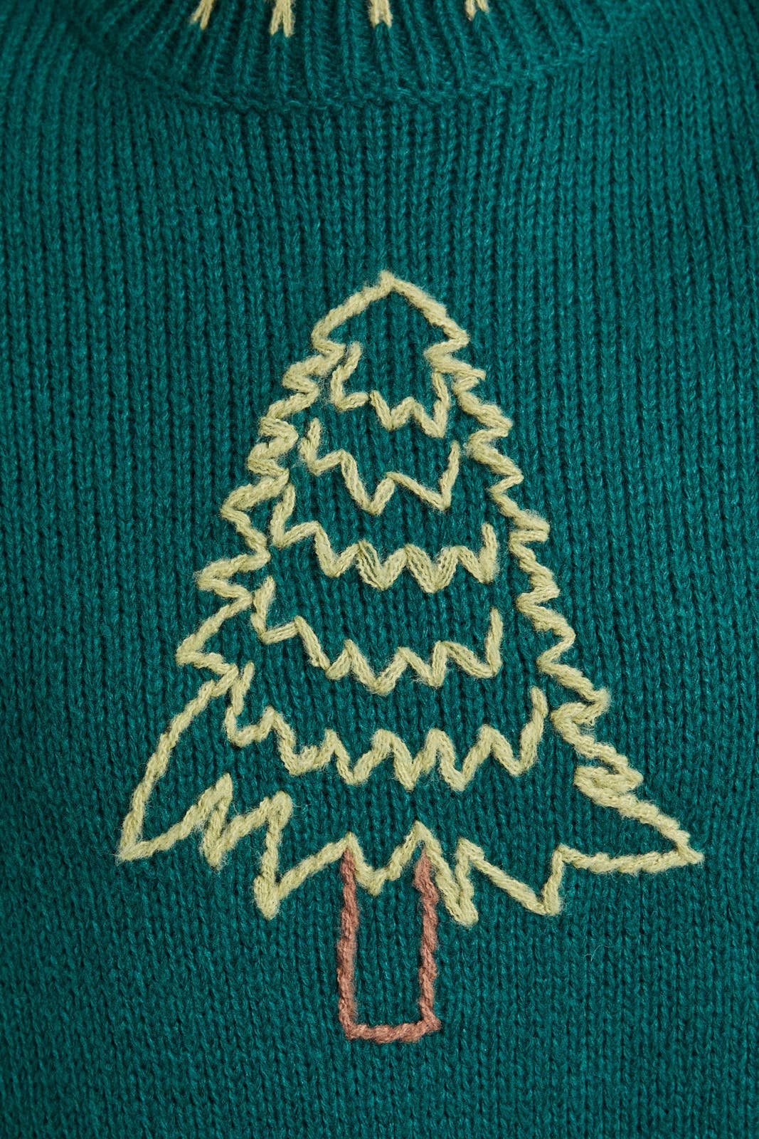 Christmas Tree Embroidered Sweater