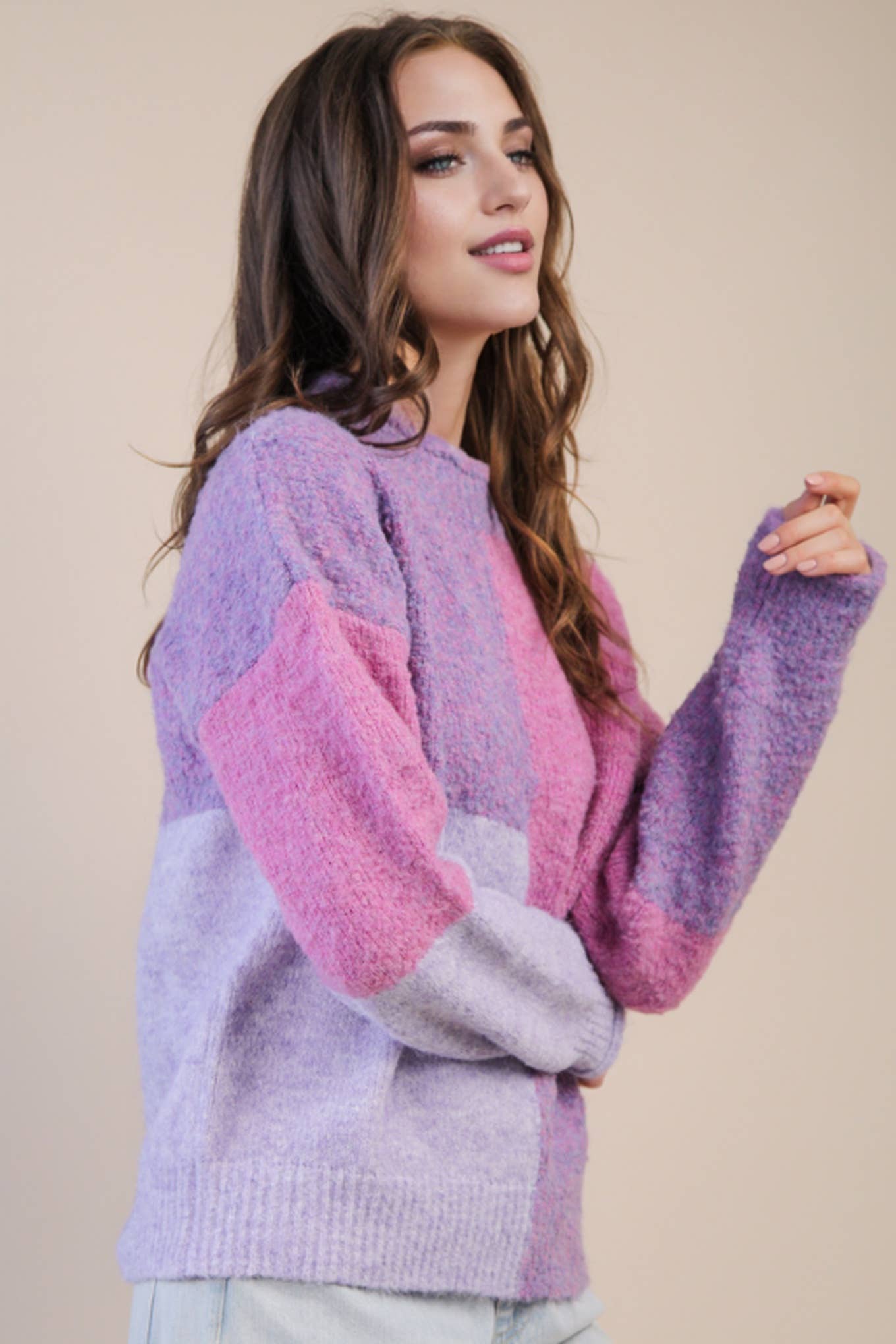 Polly Purple Cozy Knit Sweater