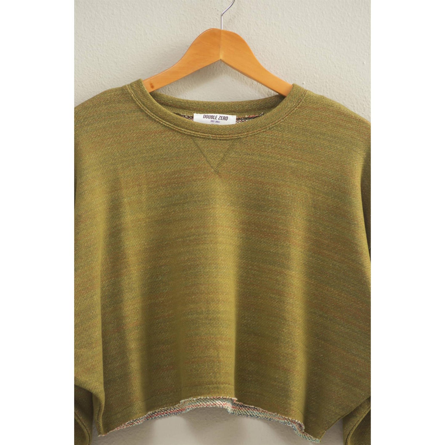Olive Cropped Crewneck