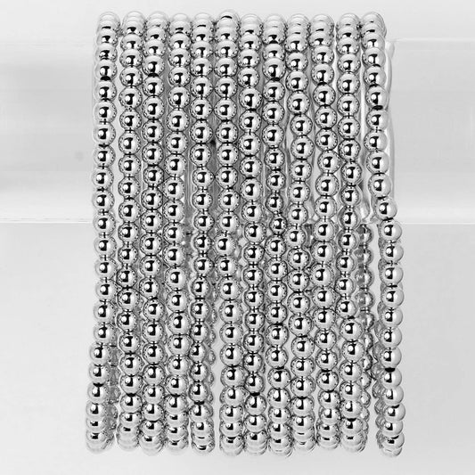 Silver Bead Stretch Bracelet