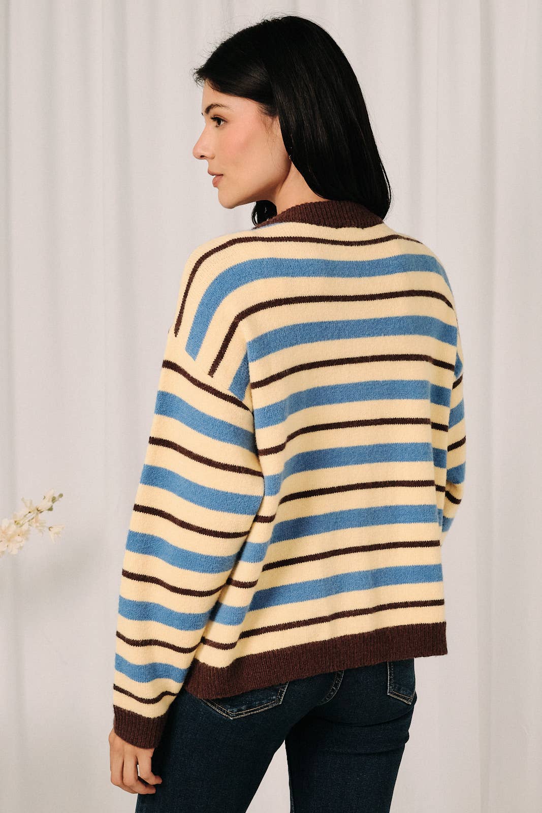 Butter & Blue Stripe Cardigan