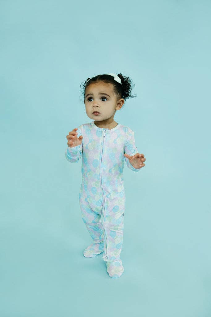 Pastels & Smiley Bamboo Baby Pajamas