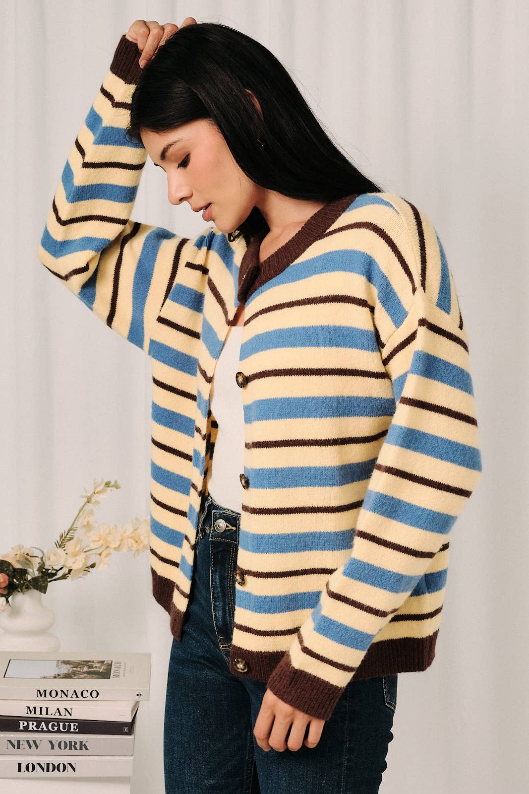 Butter & Blue Stripe Cardigan
