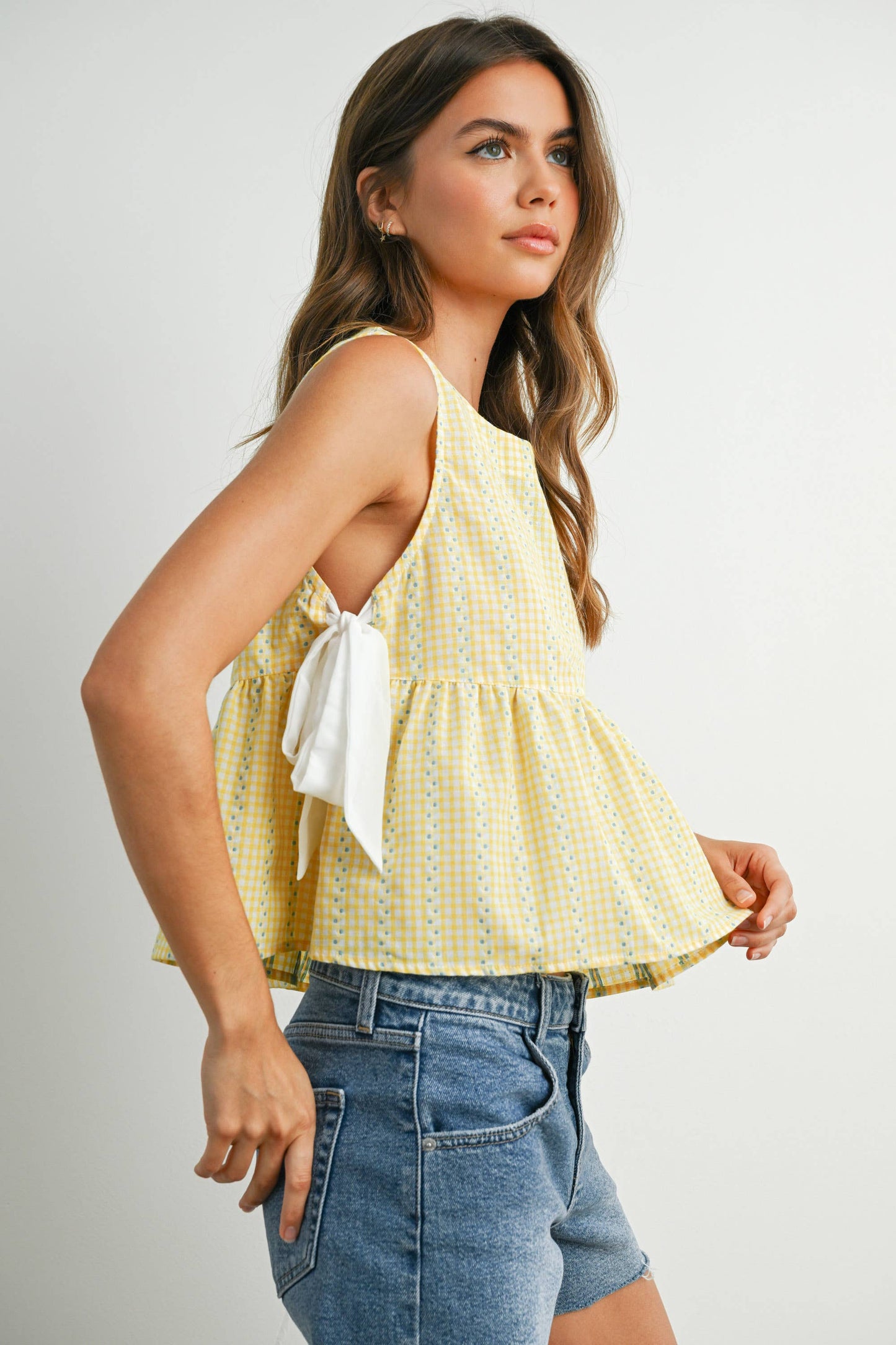 Yellow Lily Peplum Top