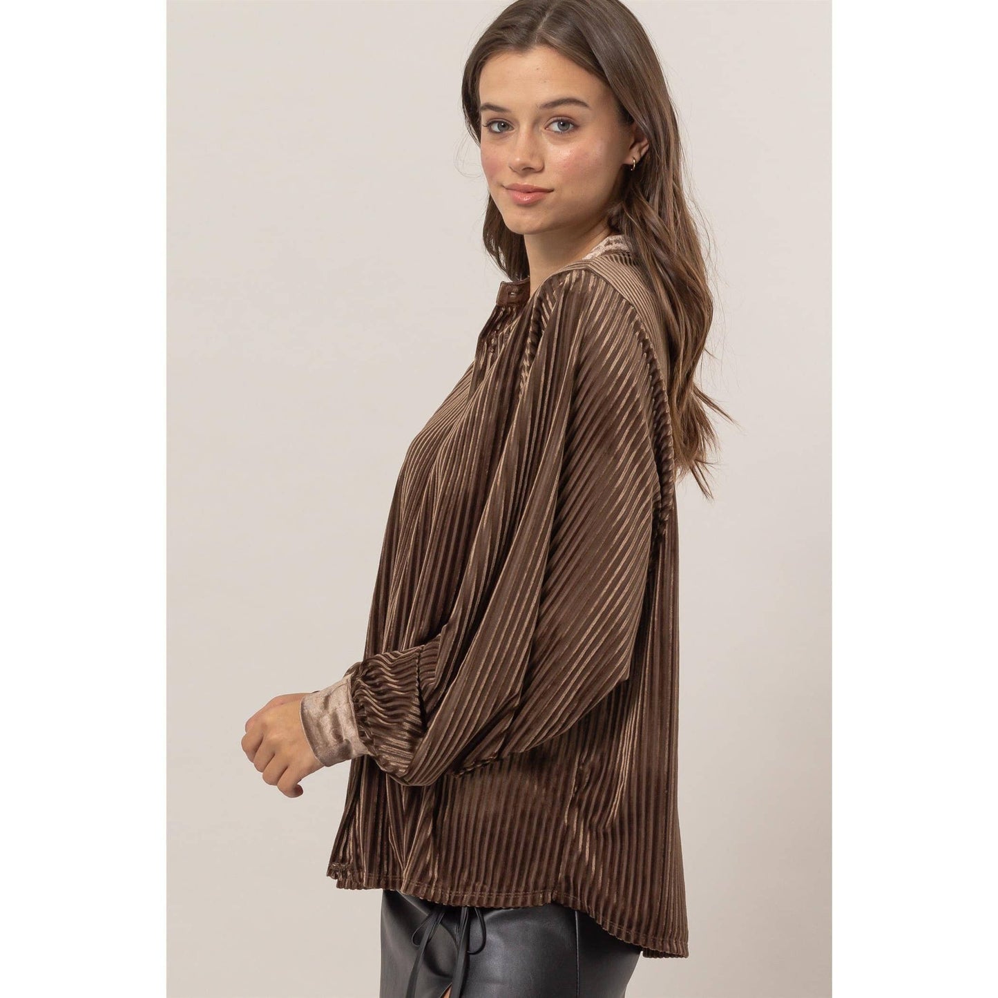 Velvet Striped Blouse