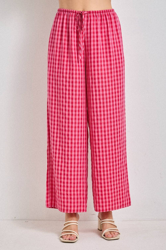 Picnic Print Fuchsia Pants