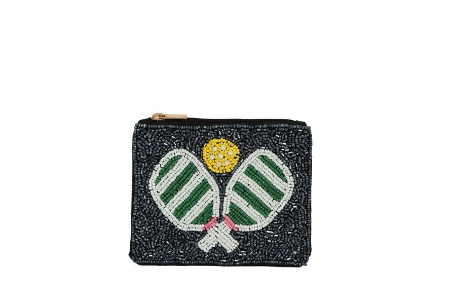 Pickleball Beaded Coin Purse
