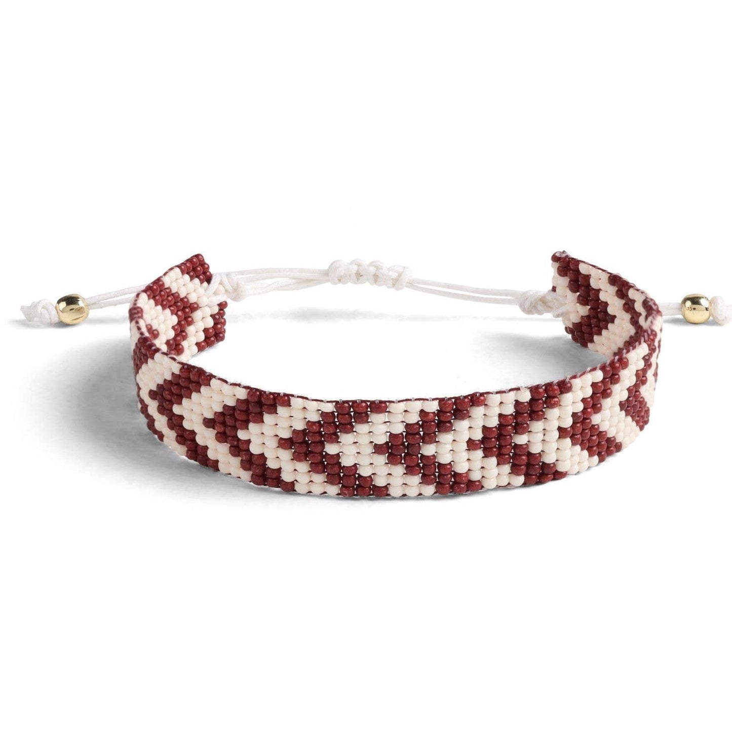 Adjustable Game Day Bracelet: Crimson/White