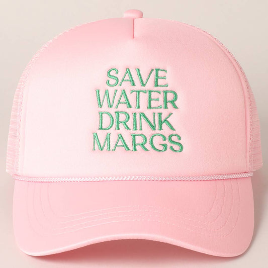 Save Water Light Pink Trucker Hat