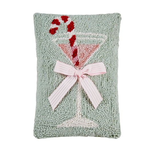 Holiday Martini Glass Hook Pillow