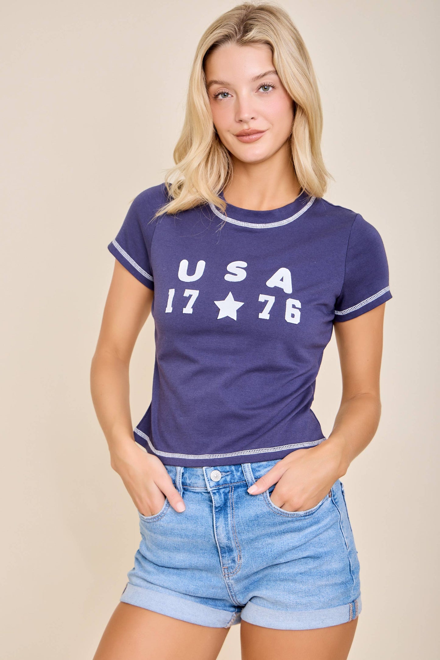 USA Navy Puff Letter Tee