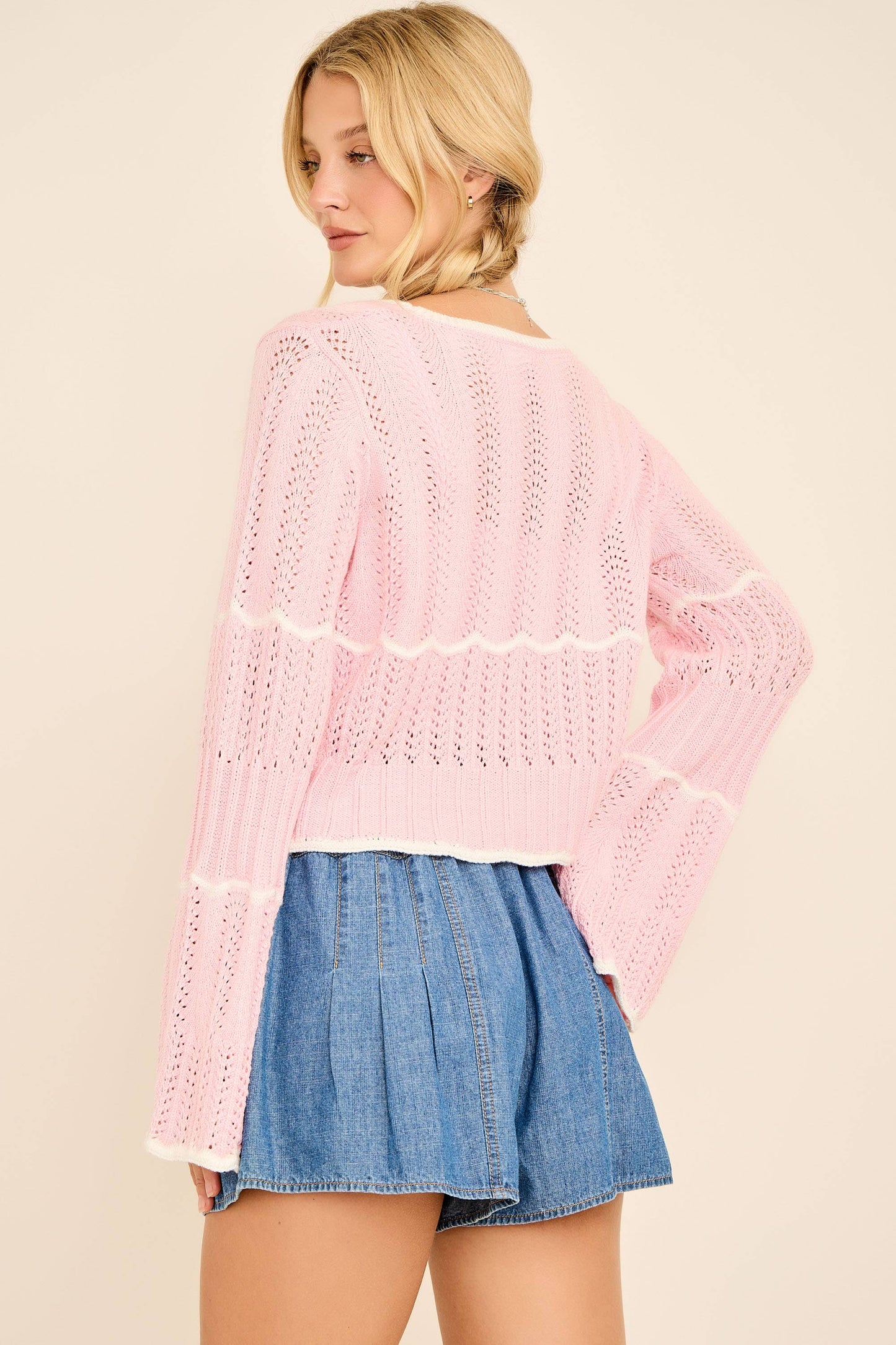 Bubblegum Pink Knit Cardigan