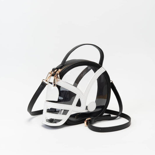 Clear Helmet Crossbody Bag - Black