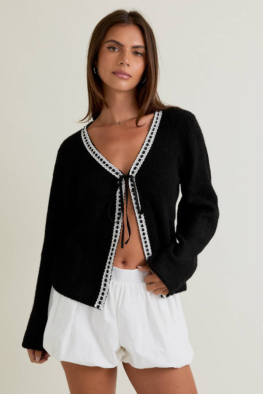 Black & White Babydoll Cardigan