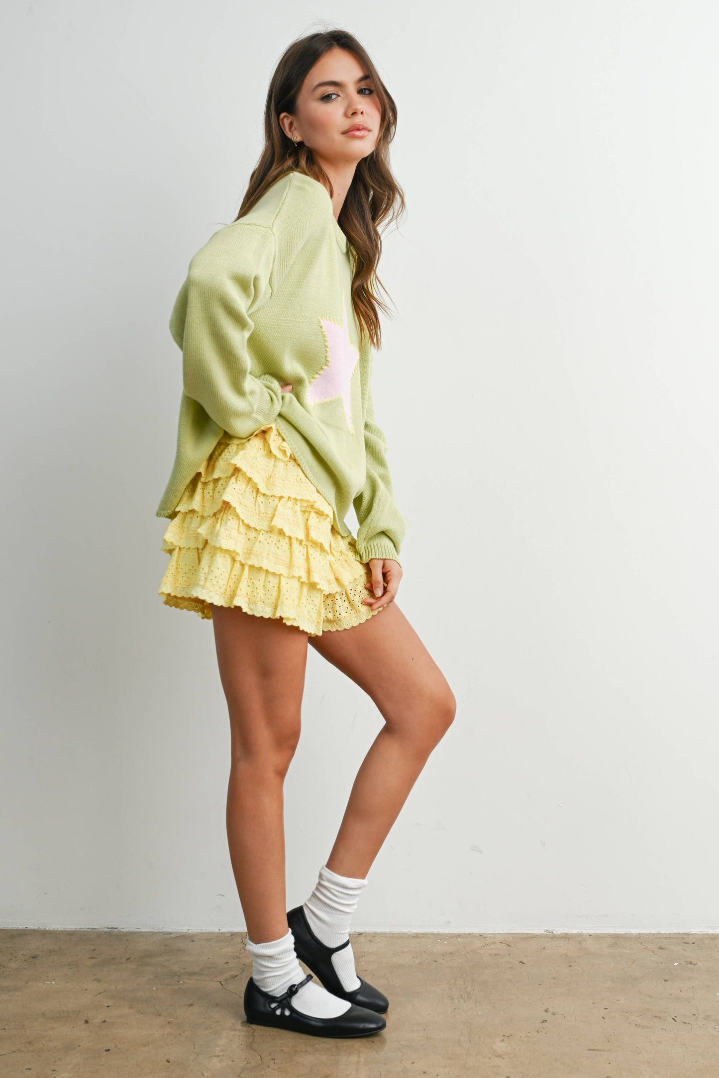 Bold Star Sweater - GREEN