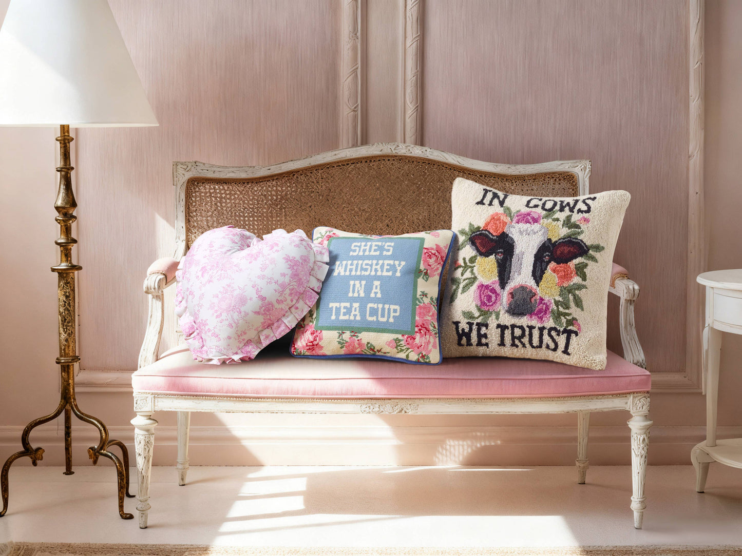 Heart Toile Pillow