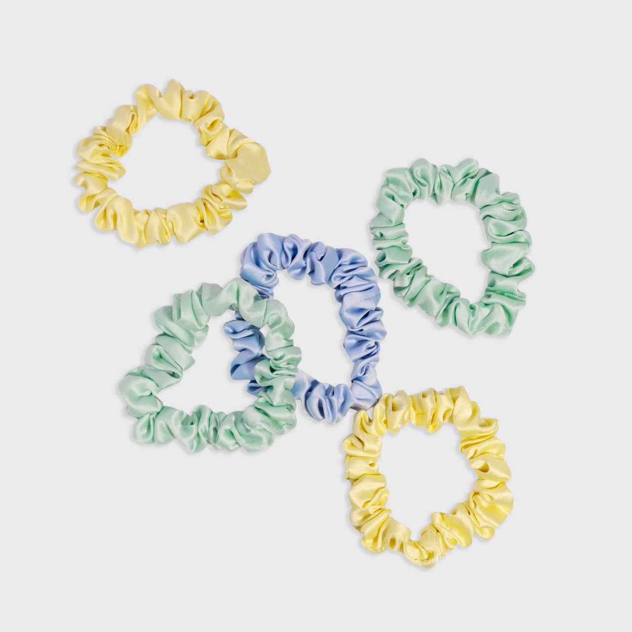 Coastal Ruched Satin Scrunchies 5pc Set