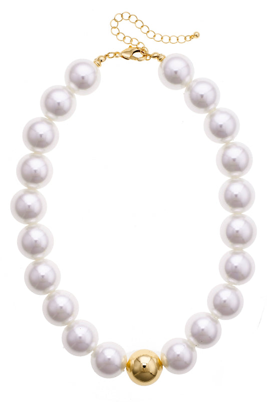Marjorie Beaded Necklace: Ivory