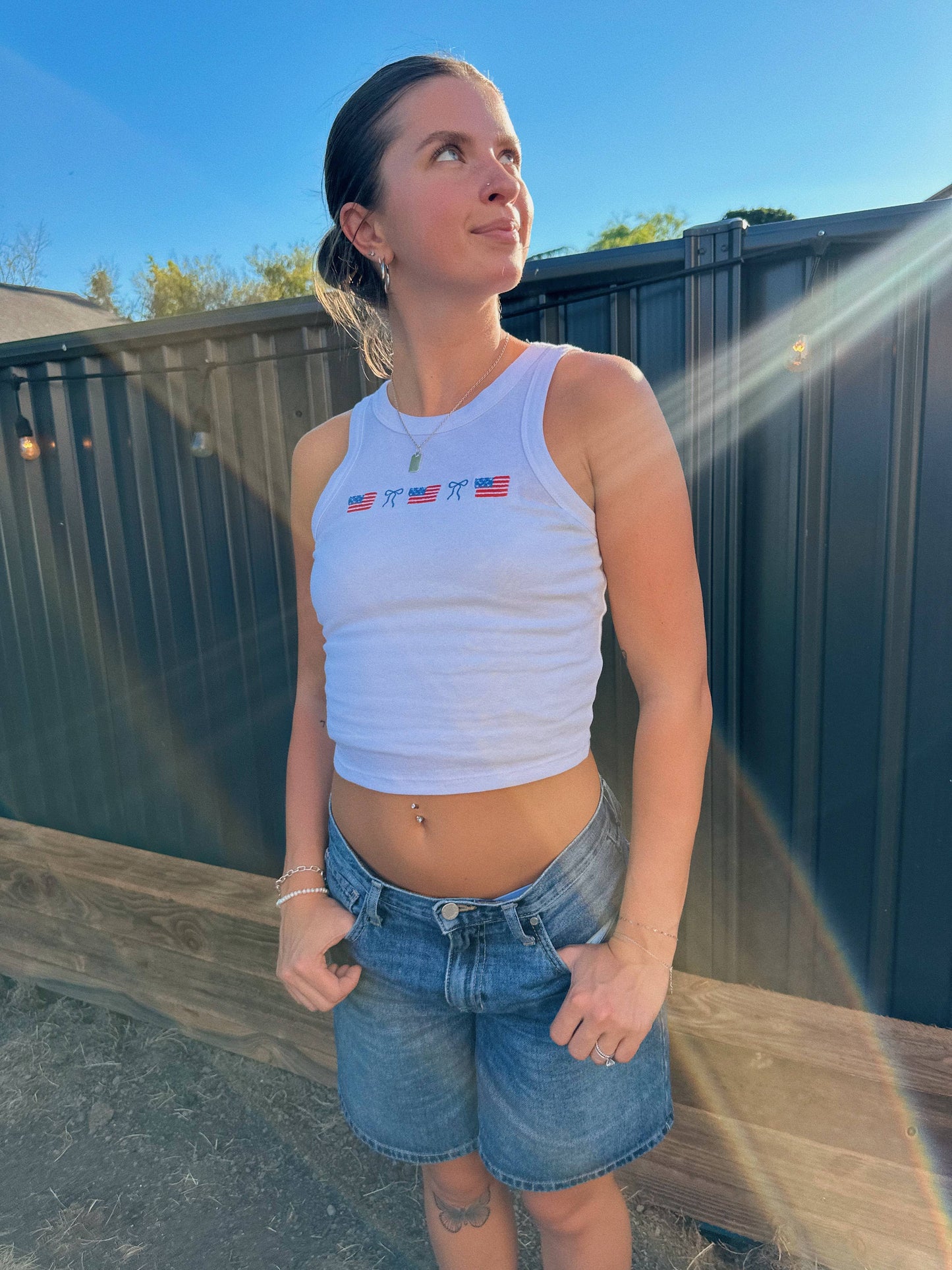 USA Bow Embroidered Tank
