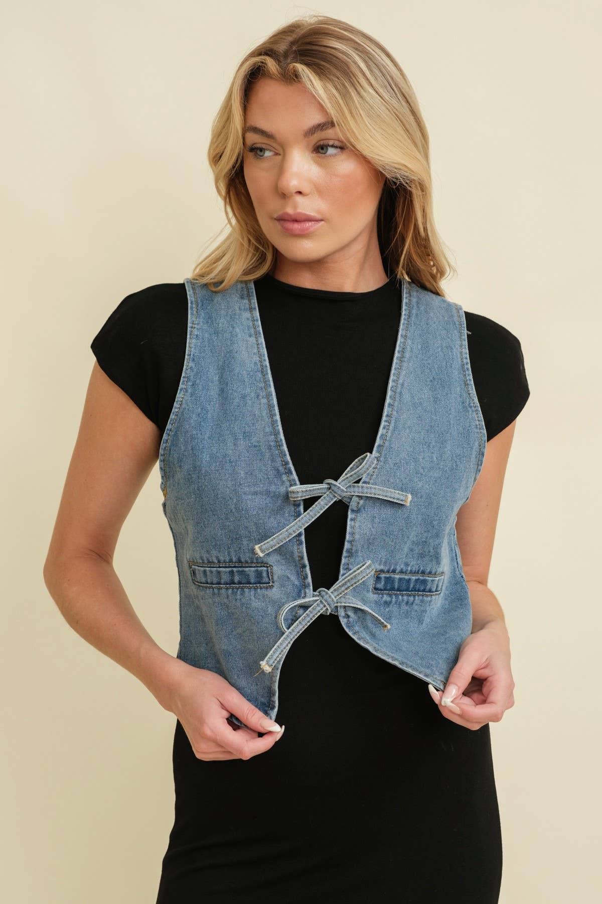Denim Double Knot Vest