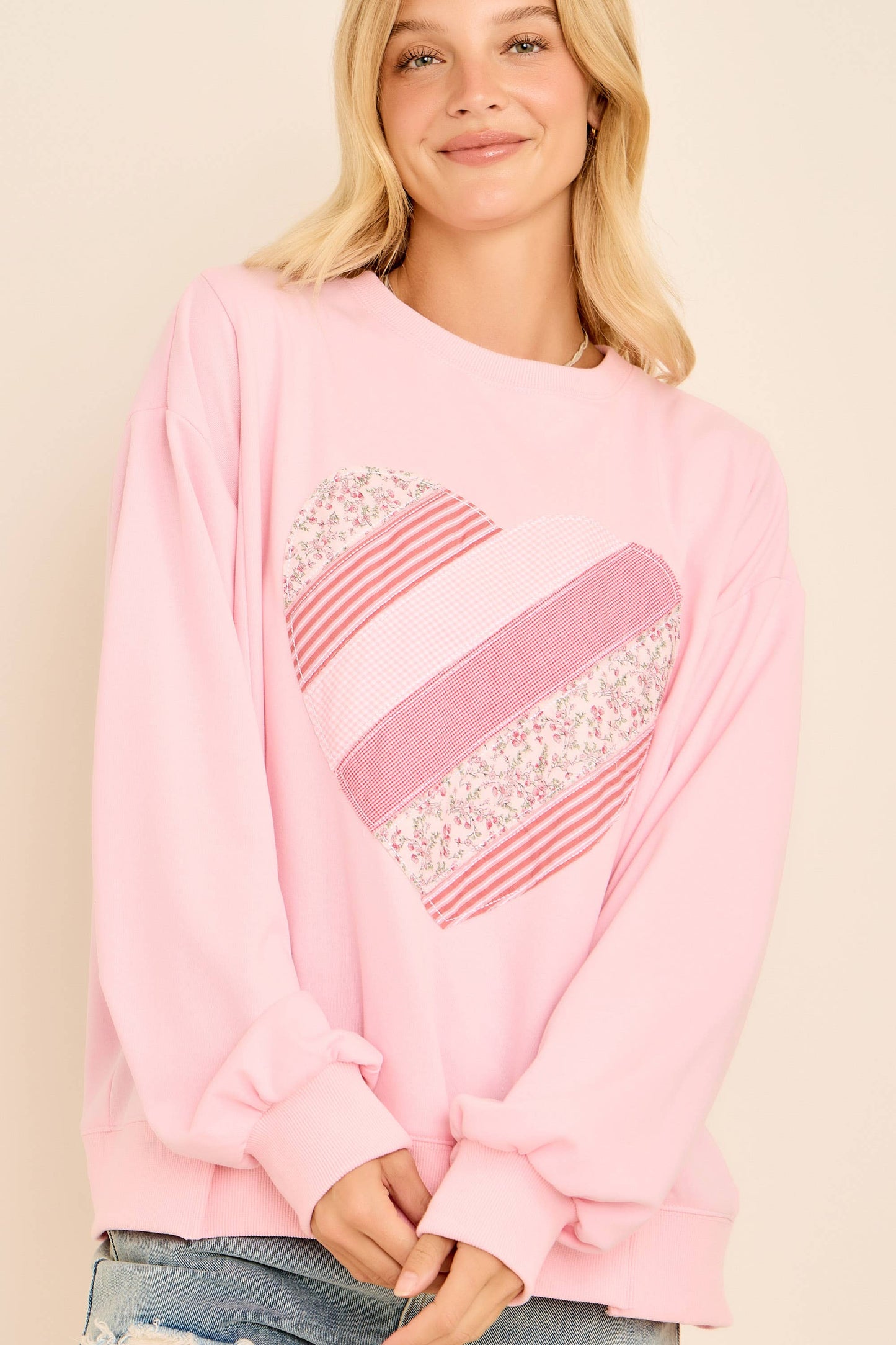 Lover Patchwork Long Sleeve Top