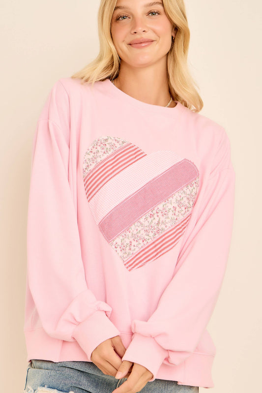 Lover Patchwork Long Sleeve Top