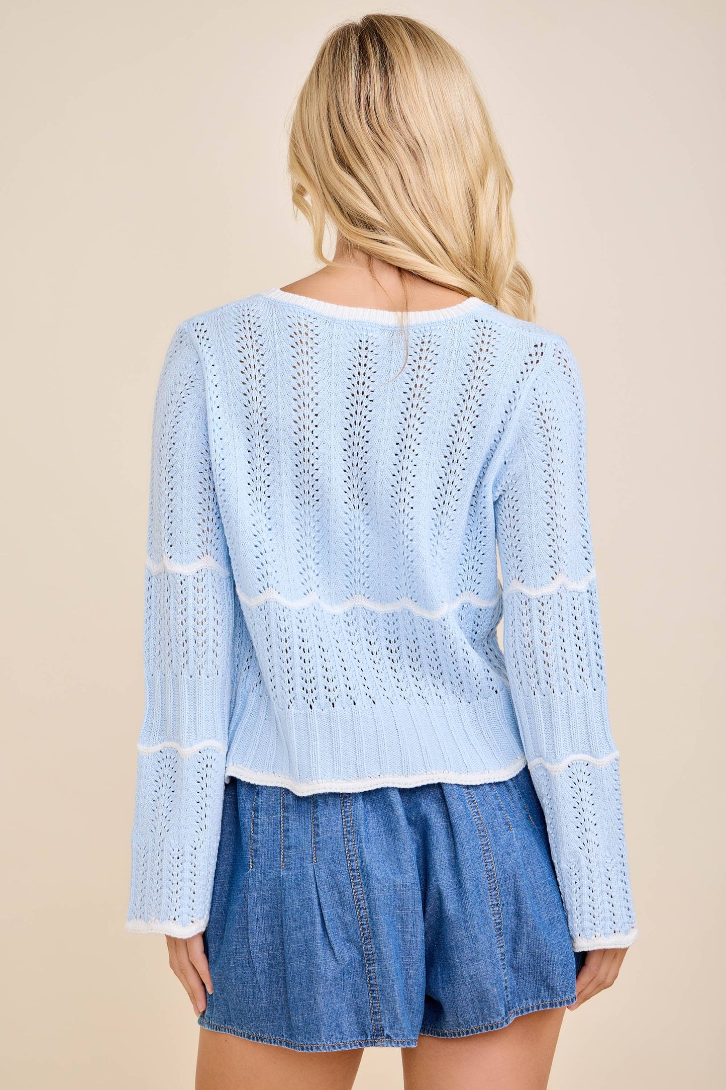 Sky Blue Knit Cardigan