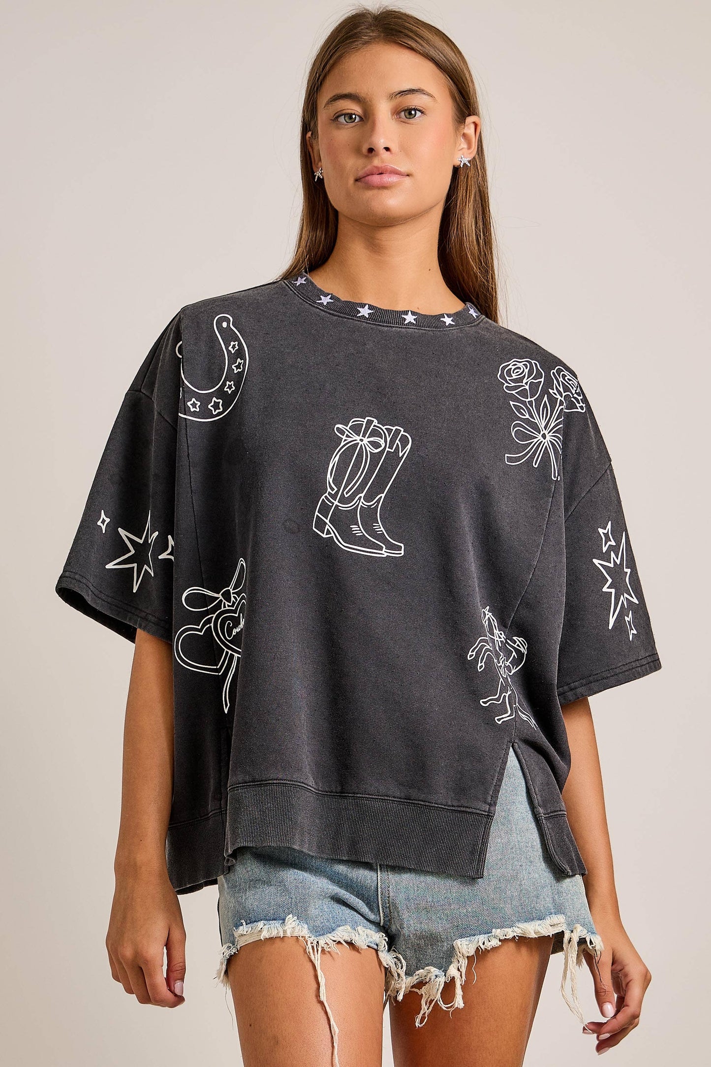 Western Edge Oversized Top