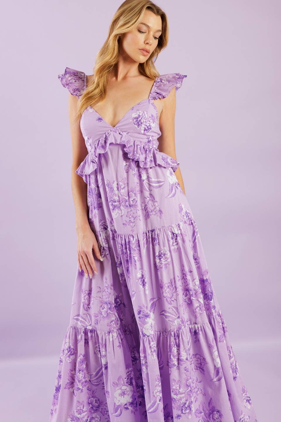 Lavender Bloom Maxi Dress