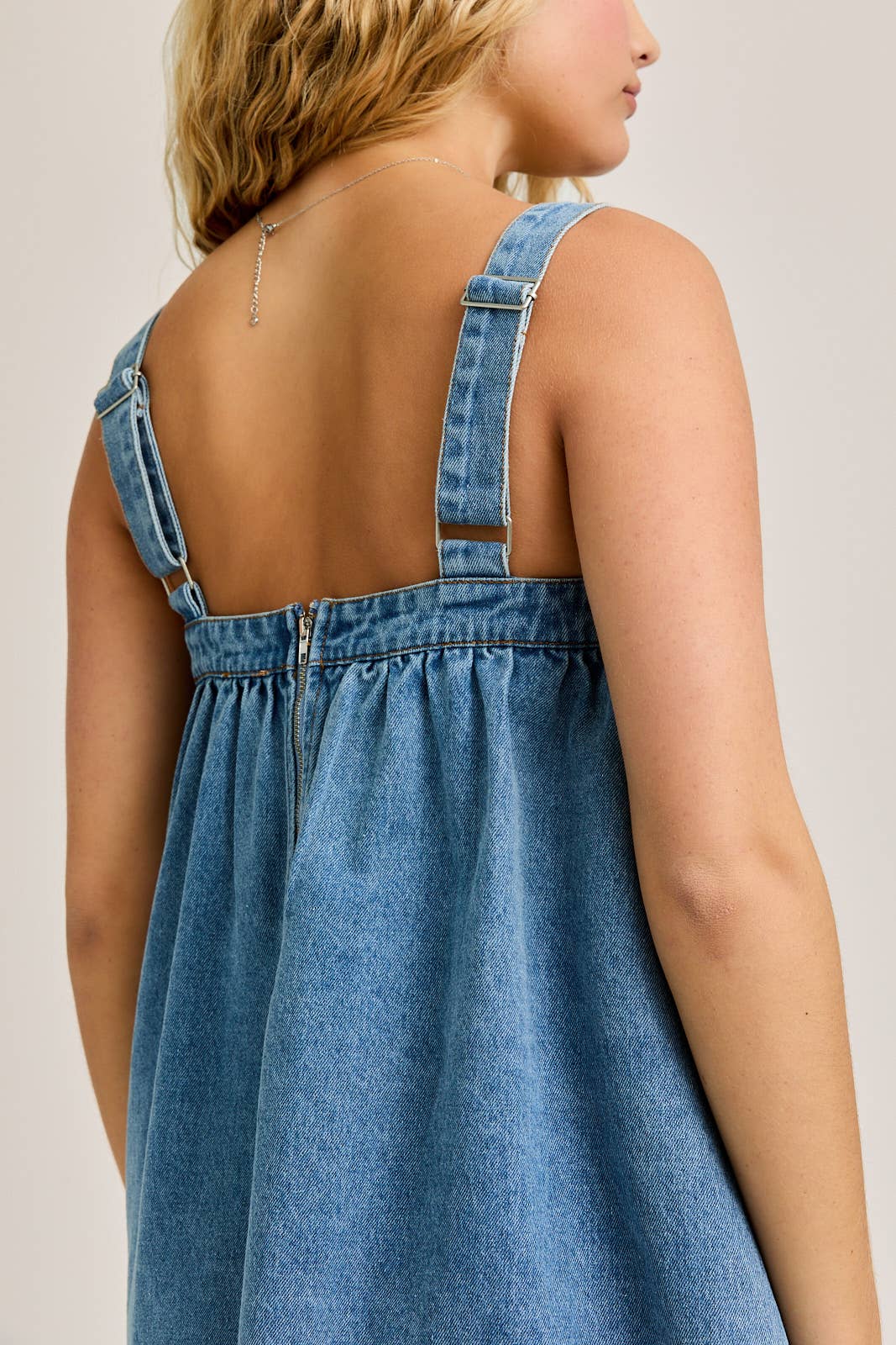 Denim Flare Mini Dress