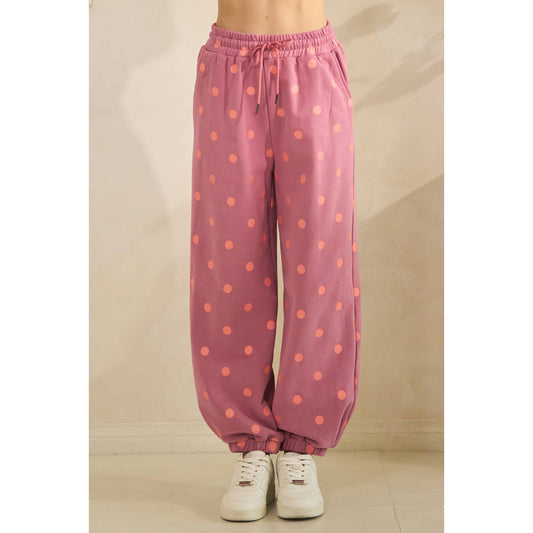 Plum Playful Dot Lounge Pants