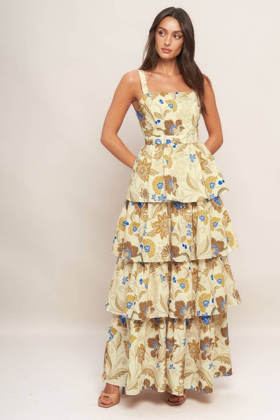 Tiered Tapestry Maxi Dress