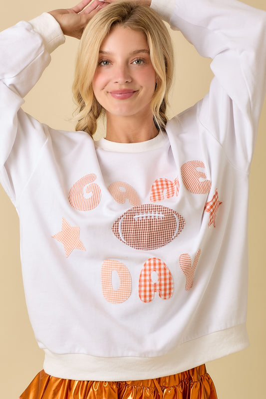 Orange Game Day Patch Sweater