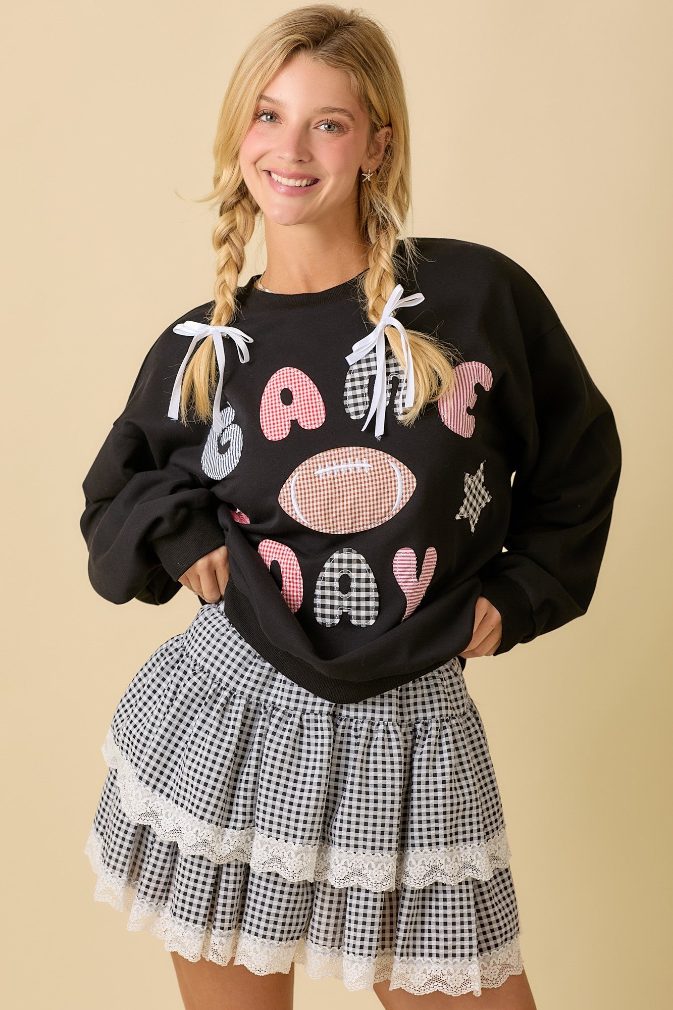 Red Game Day Patch Sweater