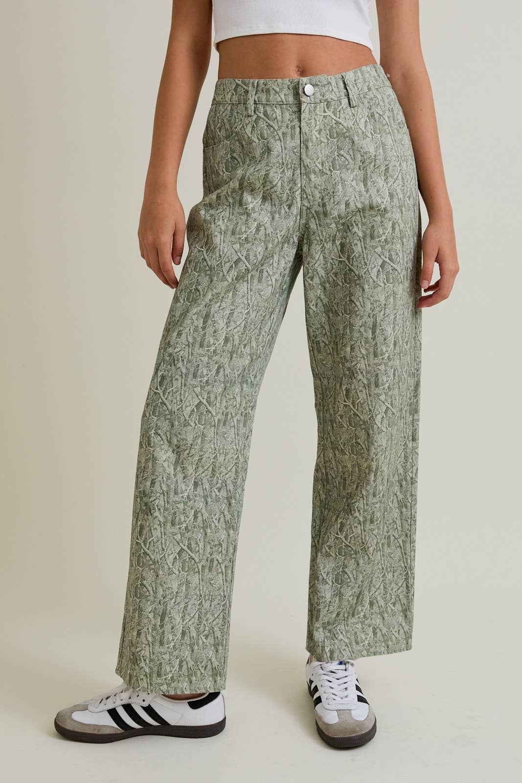 Sage Camo Wide Leg Pants