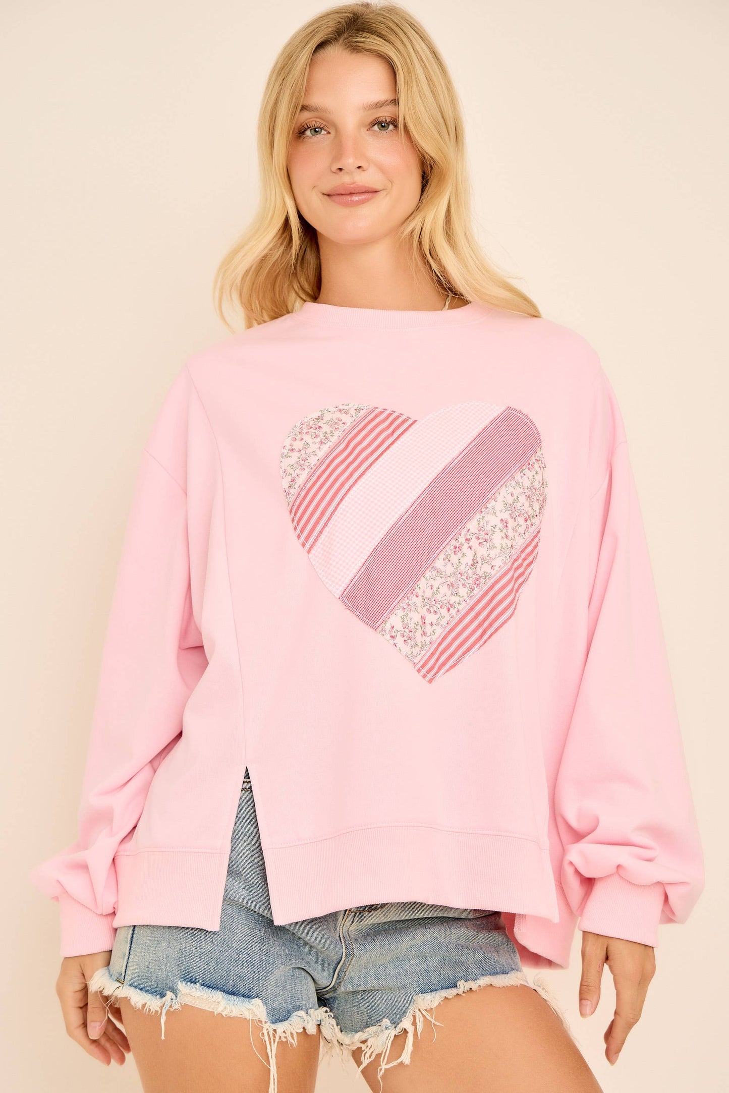 Lover Patchwork Long Sleeve Top