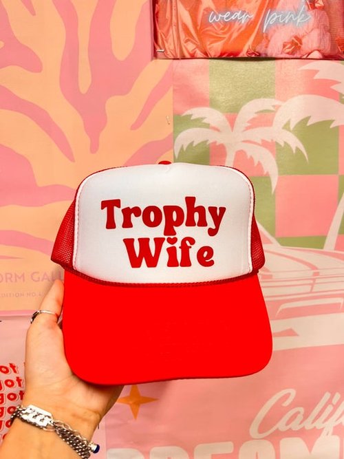 Trophy Wife Trucker Hat - Red